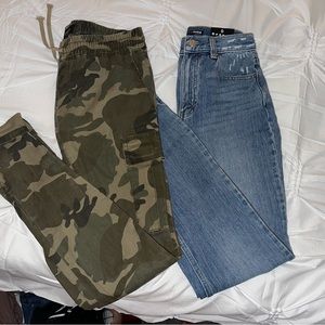 camp joggers and skinny jeans